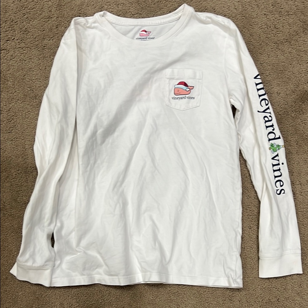 Vineyard Vines White Xmas Long Sleeve Tee with Logo size kids L (14)
